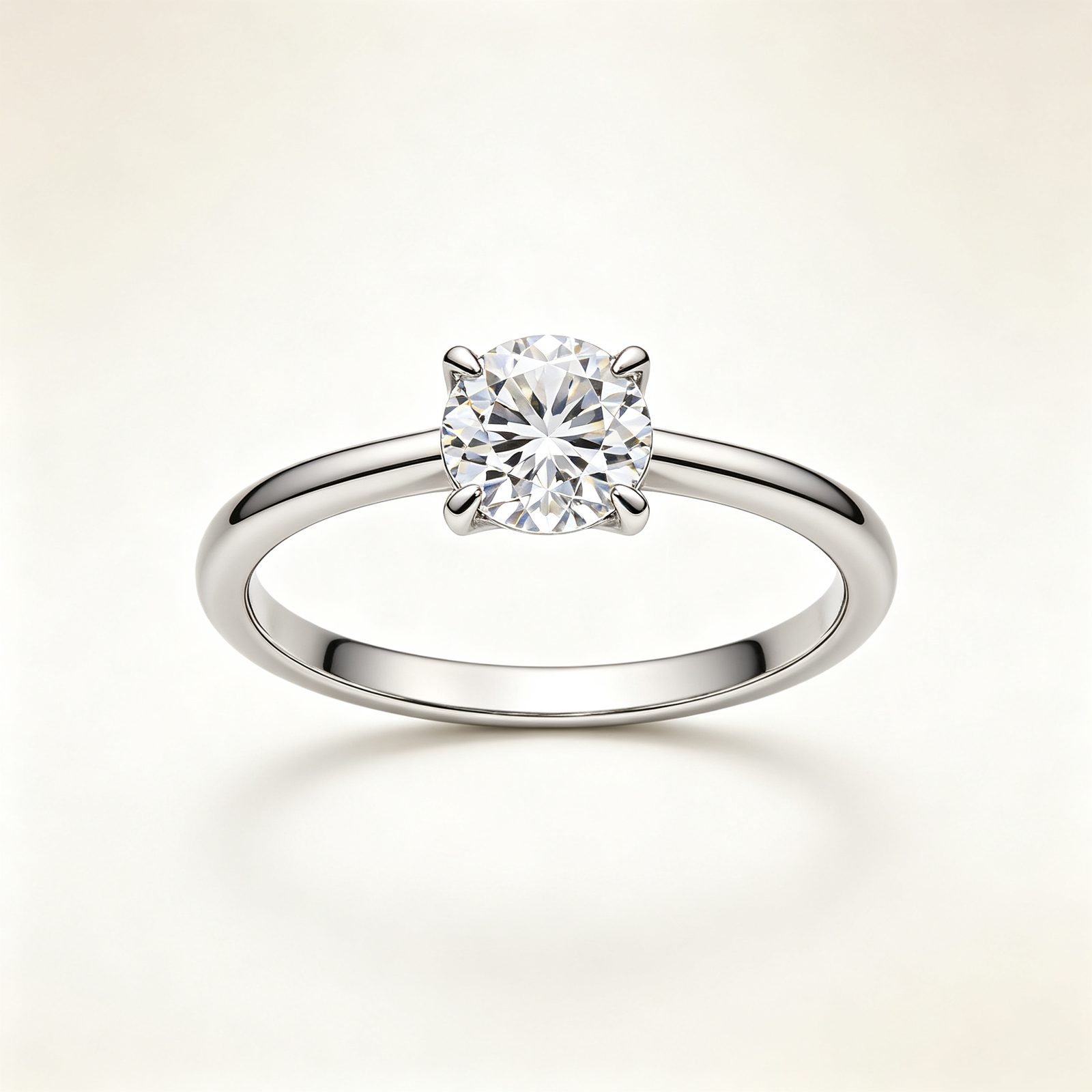 Lab-grown diamond engagement ring worn on hand