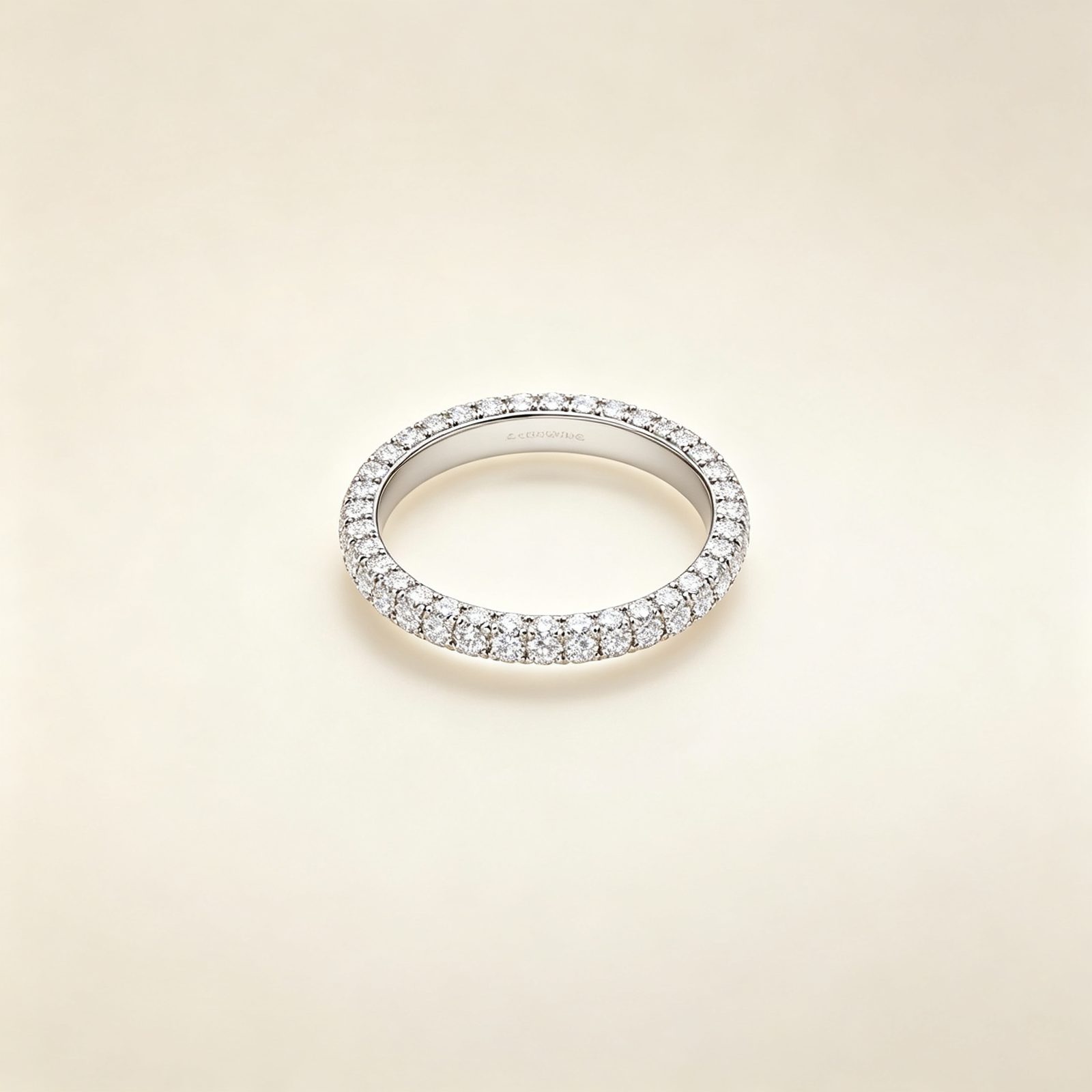 Couple wearing matching lab-grown diamond wedding bands